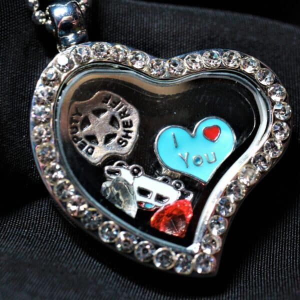 Police Heart Charm Necklace