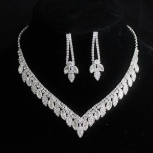 Crystal Formal Necklace w/earrings Clear (sm)